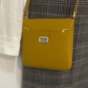 Lauren Ralph Lauren Goldenrod Mustard Yellow Crossbody Bag, Like New